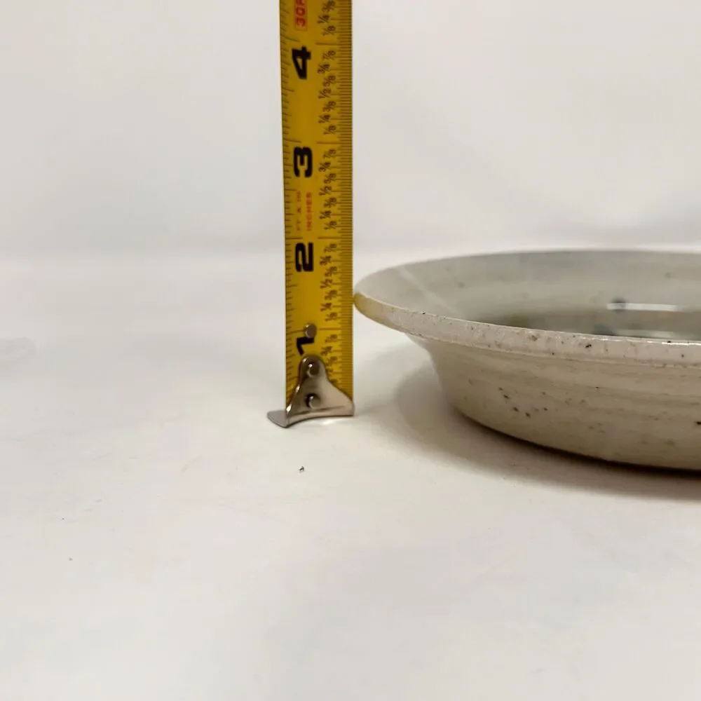 Vintage Studio Pottery Berry Bowl Strainer Planter Abstract Blue Green 7x1.5”